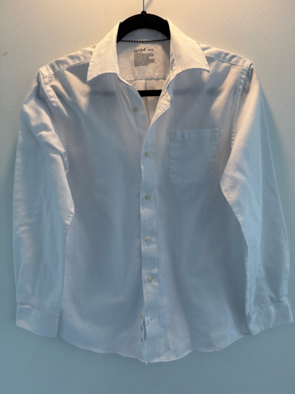 Cat & Jack White Dress Shirt with Chest Pocket